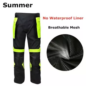 Брюки для езды на мотоцикле, мужские летние зимние светоотражающие защитные брюки со съемной подкладкой и наколенниками HP-07