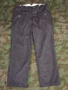 Брюки из шерсти камнево-серого цвета