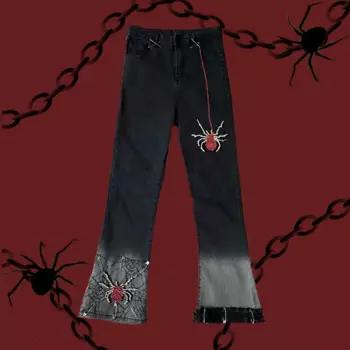 Брюки-Капри женские кружевные в стиле панк/Готика