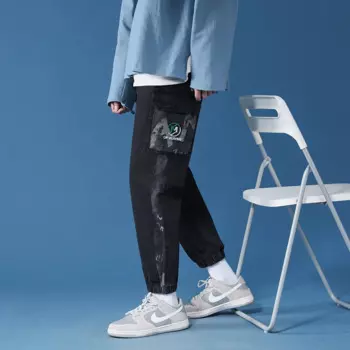 Брюки-карго мужские джинсовые свободного покроя, K2081