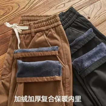 Брюки-карго мужские флисовые, на осень и зиму