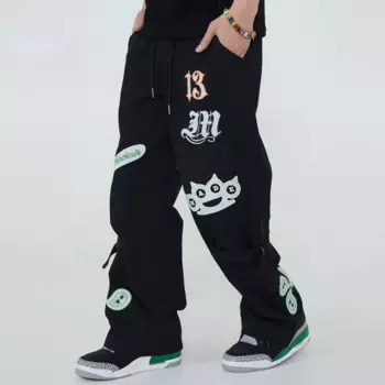 Брюки-карго мужские камуфляжные в стиле хип-хоп