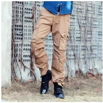 Брюки-карго мужские мешковатые, модные штаны-багги для отдыха, слаксы с несколькими карманами, прямые штаны, брюки большого размера 46