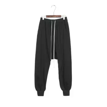 Брюки-карго мужские повседневные, готическая одежда, однотонные спортивные штаны, уличные черные длинные брюки, осень