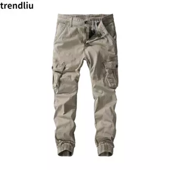Брюки-карго мужские, повседневные штаны для бега, хлопковые длинные штаны в стиле милитари, уличная одежда, Мужской рабочий Тактический спортивный костюм, брюки большого размера