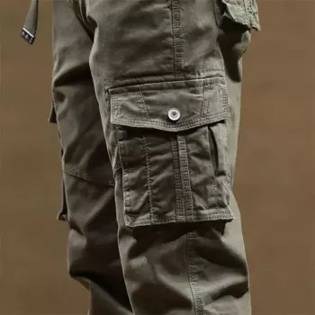 Брюки-карго мужские прямые из хлопка, с 6 карманами