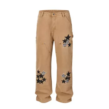 Брюки-карго мужские с вышивкой «пять звезд»