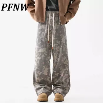 Брюки-карго PFNW мужские камуфляжные, эластичные свободные штаны в стиле хип-хоп, повседневные брюки с широкими штанинами, 28W4548, осень