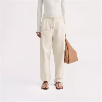 Брюки-карго женские с карманами, на завязках