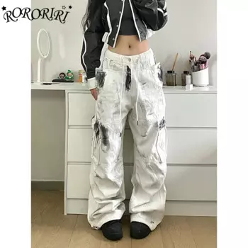 Брюки-карго женские в стиле хип-хоп, с карманами