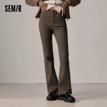 Брюки-клеш Женские флисовые зимние, однотонные