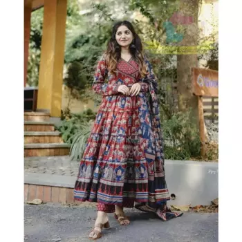 Брюки Kurti из хлопчатобумажной ткани с комплектом «дупатта», женский костюм сальвар камиз, костюм Курта Палаццо