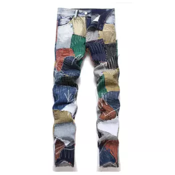 Брюки мужские джинсовые в стиле хип-хоп