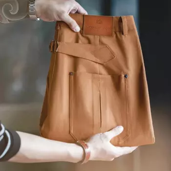 Брюки мужские прямые из натурального хлопка, на пуговицах