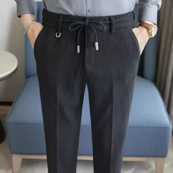 Брюки мужские шерстяные однотонные, Осень-зима 2024