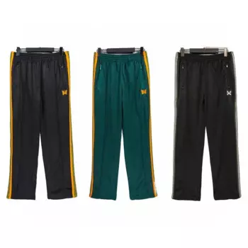 Брюки мужские/женские хлопковые в полоску, повседневные штаны большого размера с вышивкой бабочки, на молнии, с логотипом