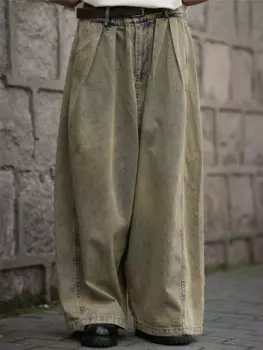 Брюки с широкими штанинами в стиле ретро