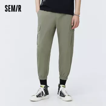 Брюки Semir мужские летние повседневные, крутые Удобные леггинсы для бега и работы, модные укороченные штаны с надписью