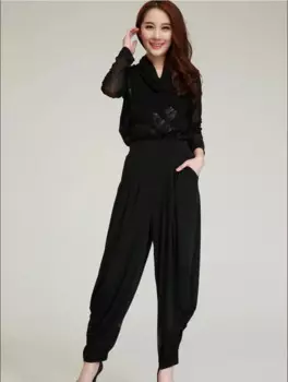 Брюки-шаровары женские летние с эластичным поясом