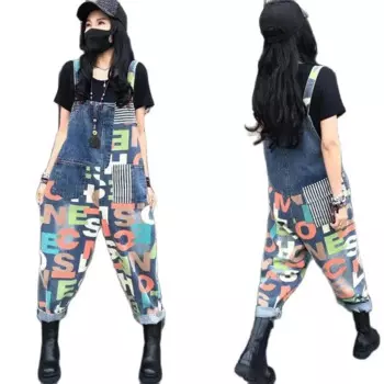 Брюки-слинги женские с завышенной талией и принтом