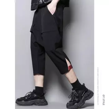 Брюки-султанки с принтом «летучая мышь», 7 дюймов