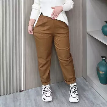 Брюки-султанки женские с эластичным поясом, х/б