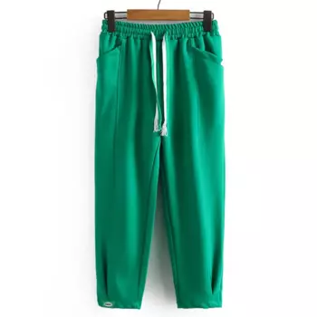 Брюки-султанки женские с завышенной талией, 4XL