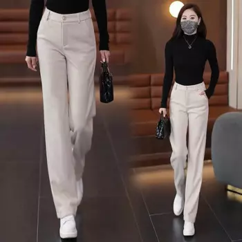 Брюки Узкие широкие брюки Шерстяные брюки Женские брюки