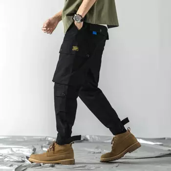 Брюки в стиле «хип-хоп» Для мужчин с несколькими карманами, свободные Повседневное свободные брюки Джоггеры мужские Винтаж уличная грузов брюки Pantalones Hombre