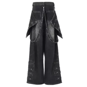 Брюки женские/мужские прямые в стиле хип-хоп/панк