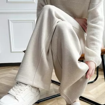 Брюки женские прямые из 100% шерсти, на осень/зиму