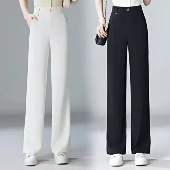 Брюки женские прямые из вискозы, с завышенной талией