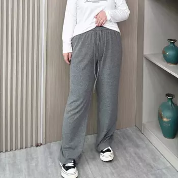 Брюки женские прямые с эластичным поясом, размер XL