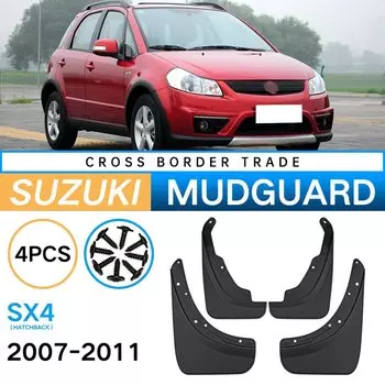 Брызговики для хэтчбека Suzuki SX4 2007-2011, брызговики, передние и задние колеса, брызговики, аксессуары, 4 шт., черные