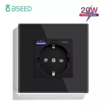 BSEED 20 Вт настенная розетка с USB Type-C