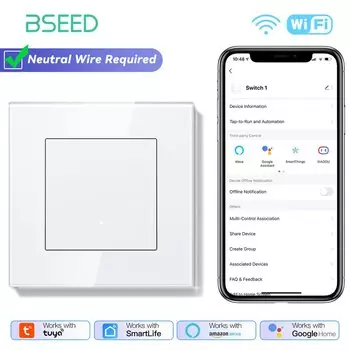 BSEED Белый механический умный выключатель 1/2/3/4 Gang