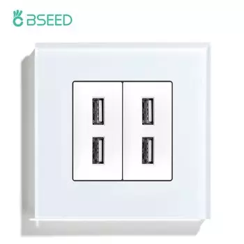 BSEED Двойная USB розетка черная золотая белая 86 мм