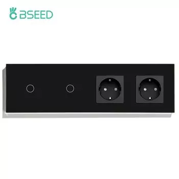 BSEED Сенсорные выключатели света с розетками синие
