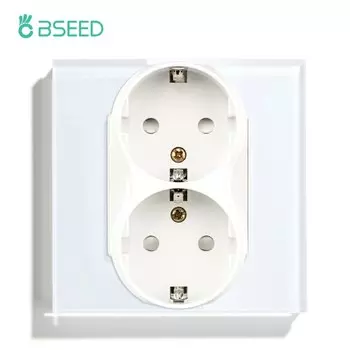 BSEED EU Двойные розетки из хрустального стекла 16A