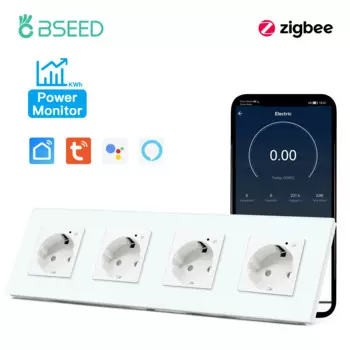 BSEED EU ZigBee настенные розетки 4-х местные белые
