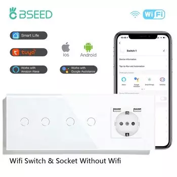 BSEED Сенсорные Wi-Fi выключатели 1/2/3 Way