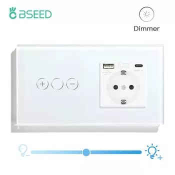 BSEED сенсорный диммер 1 Gang стеклянная панель