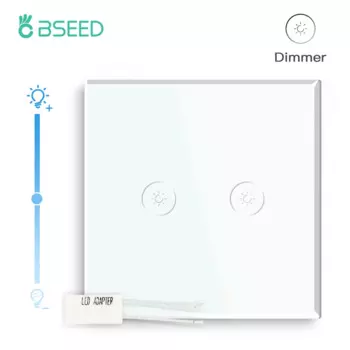 Диммер BSEED сенсорный 2 клавиши стеклянный