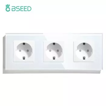 BSEED Тройные розетки из хрустального стекла с USB