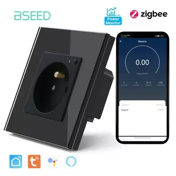 BSEED Умная розетка Zigbee черная 16A