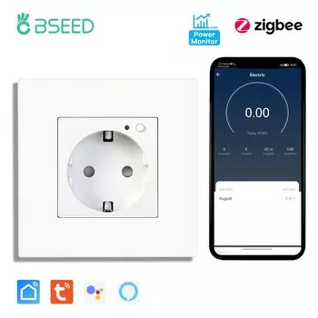 BSEED Zigbee умная розетка 220В 16А белая