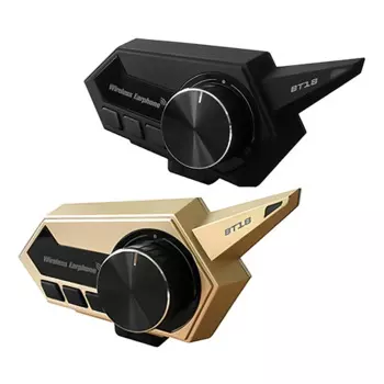 BT18 Мотодомофон Bluetooth V5.0 Гарнитура для шлема Стерео наушники для шлема с громкой связью Мотоциклетные FM-радиогарнитуры