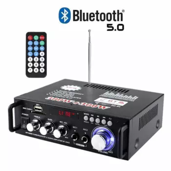 BT-298A цифровой мини HiFi стерео аудио усилитель BT 2CH ЖК-дисплей 300W + 300W EU Plug Bluetooth-совместимый FM USB радиоприемник дистанционное управление