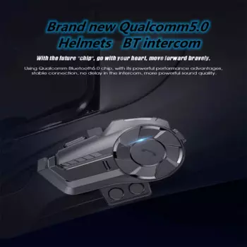 BT 5.0 Мотоциклетная Bluetooth-совместимая беспроводная гарнитура для мотоцикла Высокое качество звука DSP CVC Walkie 800M Домофон FM-гарнитура для шлема