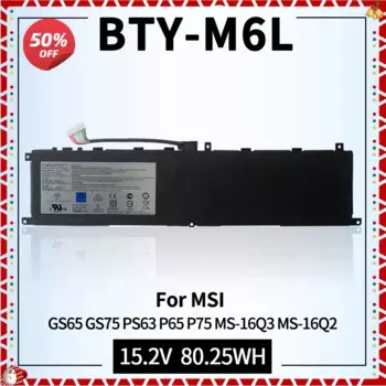 BTY-M6L Аккумулятор для ноутбука MIS GS65 GS75 Stealth Thin PS63 P65 P75 8RF 8RE Creator 8RC 8SC 9SC 9SE